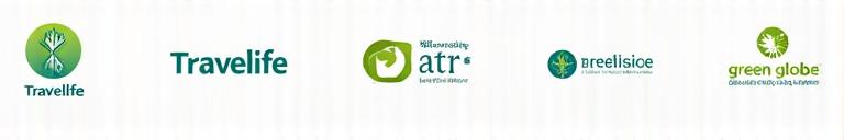 Logos de certifications en tourisme durable Travelife, ATR et Green Globe